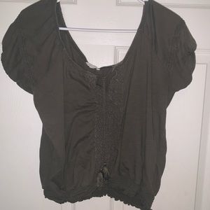 Green Low Cut Blouse